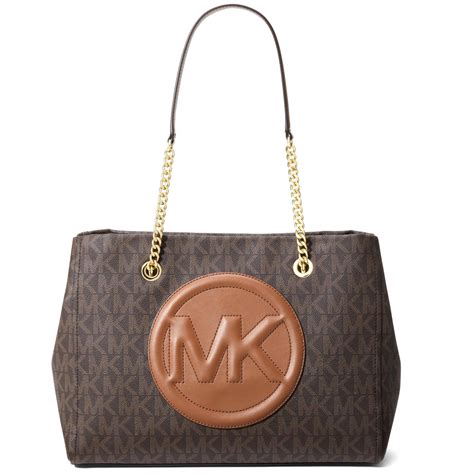 Michael Kors Brynn Large Logo and Faux Leather Tote Bag